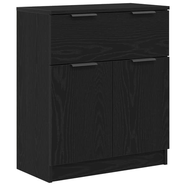 vidaXL Sideboard Svart Ek Konstruerat Trä Medium Förvaring