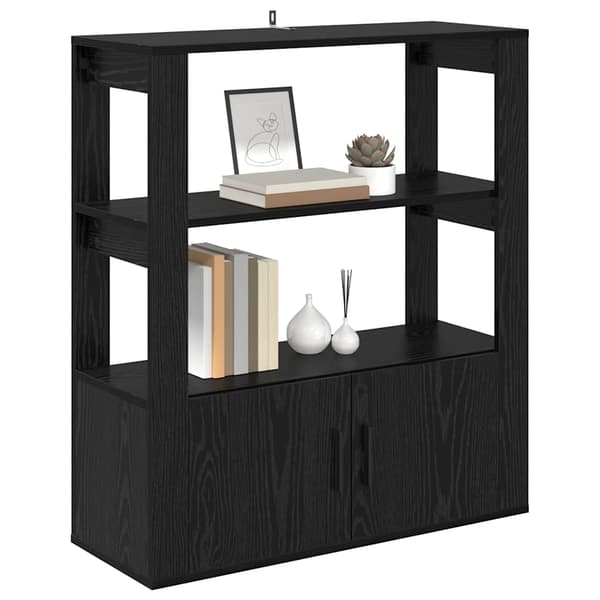 vidaXL Serviesskap Svart eik 30 x 80 x 90 cm Konstruert tre