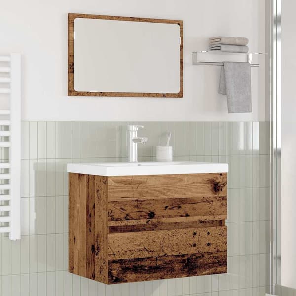 vidaXL Baderomsinnredningssett 3 pcs Gamle tre Konstruert tre