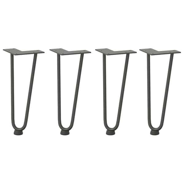 vidaXL Hårnålsformade bordsben 4 st antracit 30 cm massivt stål