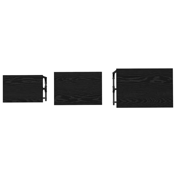 vidaXL Kaffebord med Nesting 3 pcs Svart eik Konstruert tre