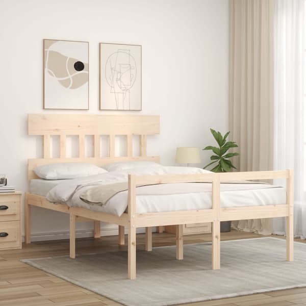 vidaXL Sengeramme med hodegavl 4FT small double heltre
