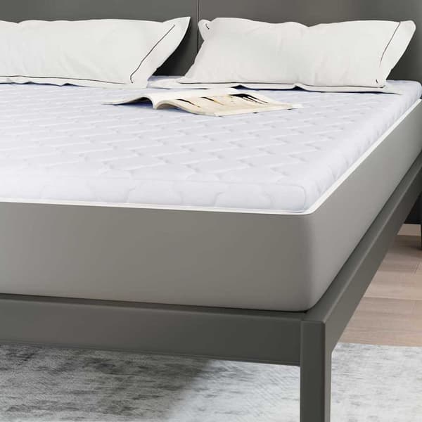 vidaXL Kokostopper Vit 160 x 200 cm Jacquardtyg