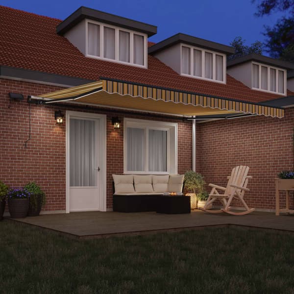 vidaXL Utfällbar markis Flerfärgsdesign 450 ×300 cm tyg
