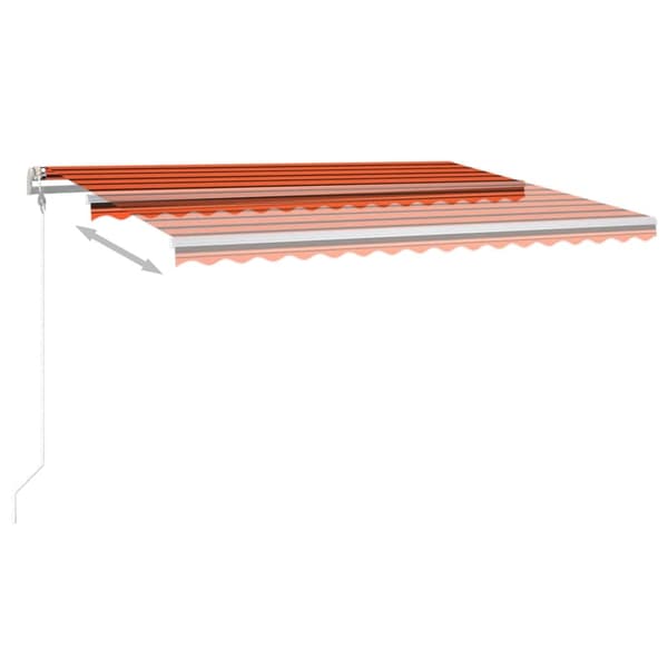 vidaXL Automatisk markis med vindsensor & LED 400x300 cm orange/brun