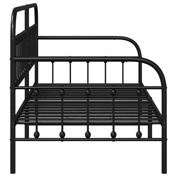 vidaXL Dagbäddsram Svart 100 x 200 cm Pulverlackerat stål