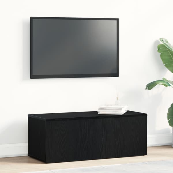 vidaXL TV-bänk Svart ek Trä Medium Rektangulär Modern