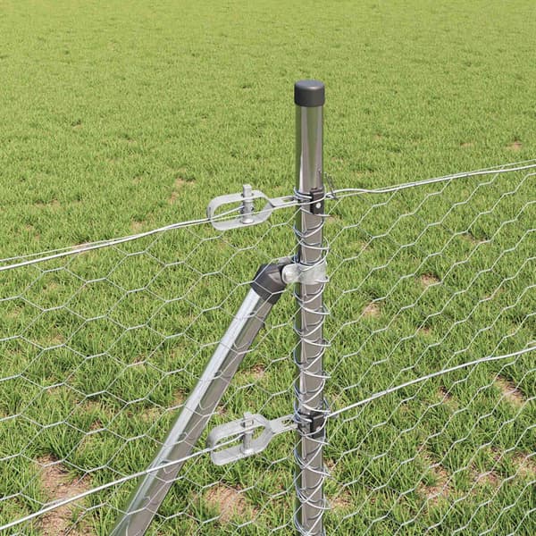 vidaXL Stängselstolpe Silver 25 x 0,8 m (36 mm nät) Stål