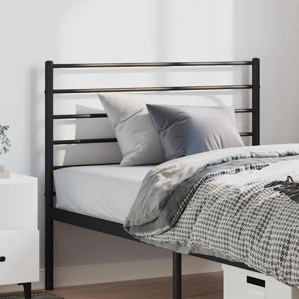 vidaXL Utskiftbar sengegavl i metall svart 100 cm