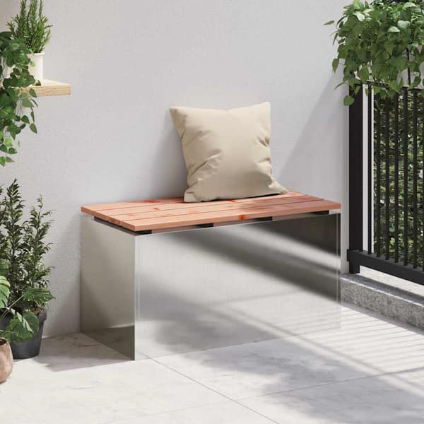 vidaXL Hagebenk sølv 80 x 40 x 43 cm Rustfritt stål