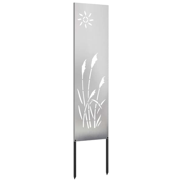 vidaXL Trädgårds integritetsskärm Silver 32 x 140 cm Rostfritt stål