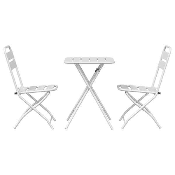 vidaXL Bistrosett 3 pcs Hvit Stål
