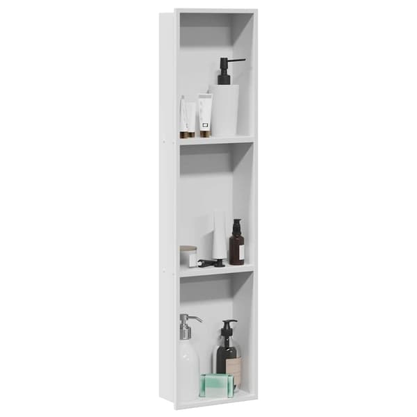vidaXL Dusjniche Hvit 90 x 20 x 9.5 cm Rustfritt Stål