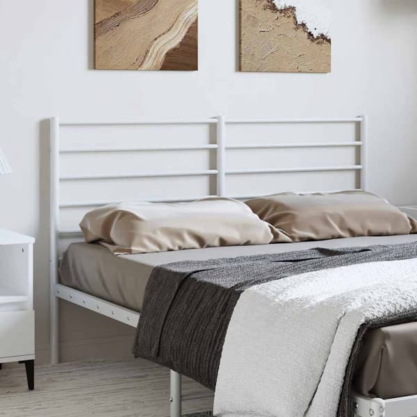 vidaXL Sengegavl metall hvit 135 cm