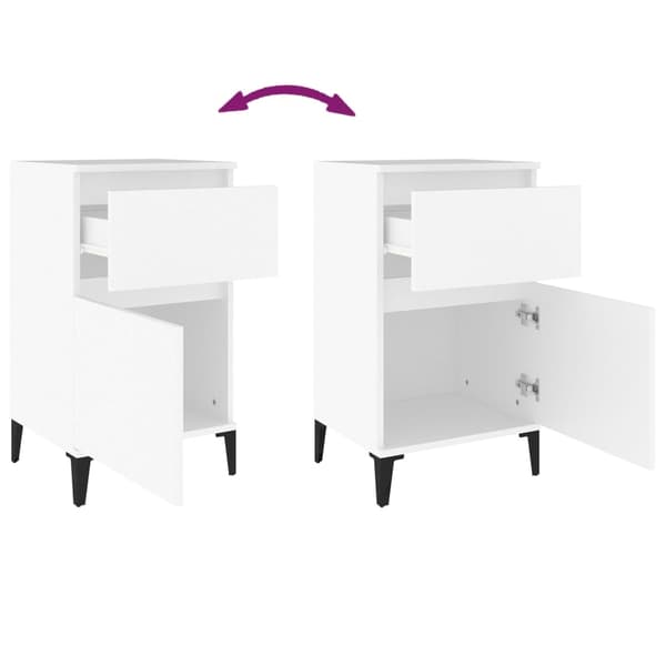 vidaXL Sängbord 2 st vit 40x35x70 cm