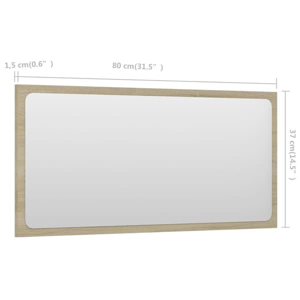 vidaXL Baderomsspeil sonoma eik 80x1,5x37 cm sponplate