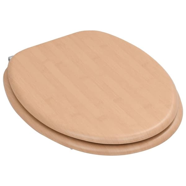 vidaXL Toalettsits med lock MDF bambudesign