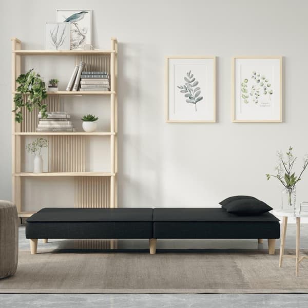 vidaXL Bäddsoffa svart tyg