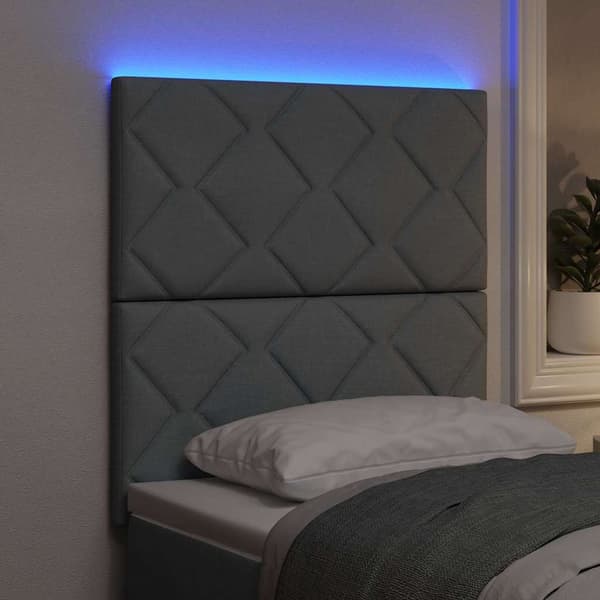 vidaXL LED huvuddyna Ljusgrå 80 cm tyg