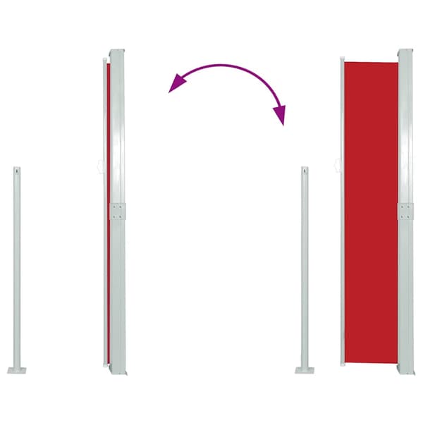 vidaXL Uttrekkbar sidemarkise 160 x 500 cm rød