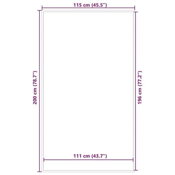 vidaXL Dørmatte Svart 115x200 cm