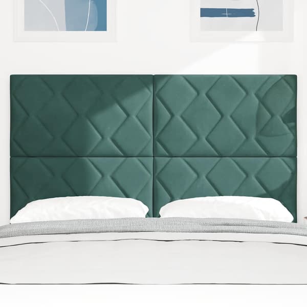 vidaXL LED huvuddyna Mörkgrön 144 cm Sammet