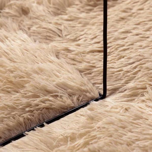 vidaXL Flossteppe med lang luv NAVARRA beige 200x200 cm polyester