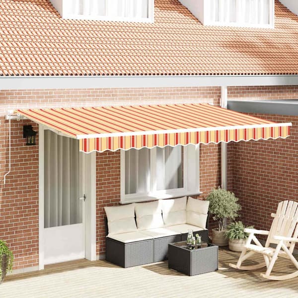 vidaXL Utfällbar markis Gul 400 x 200 cm tyg
