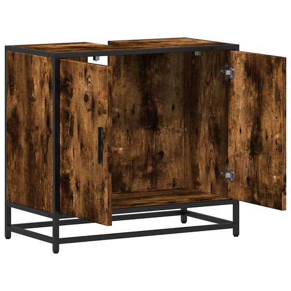 vidaXL Servantskap røkt eik 65x33x60 cm konstruert tre