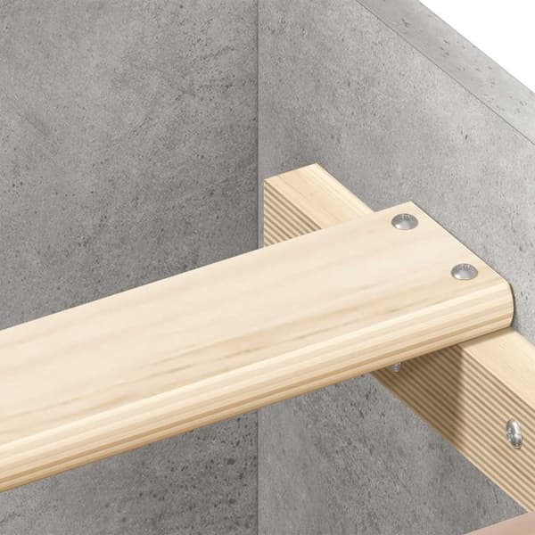 vidaXL Sängram betonggrå 75x190 cm konstruerat trä