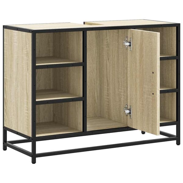 vidaXL Baderomsskap Sonoma eik 80x33x60 cm konstruert tre