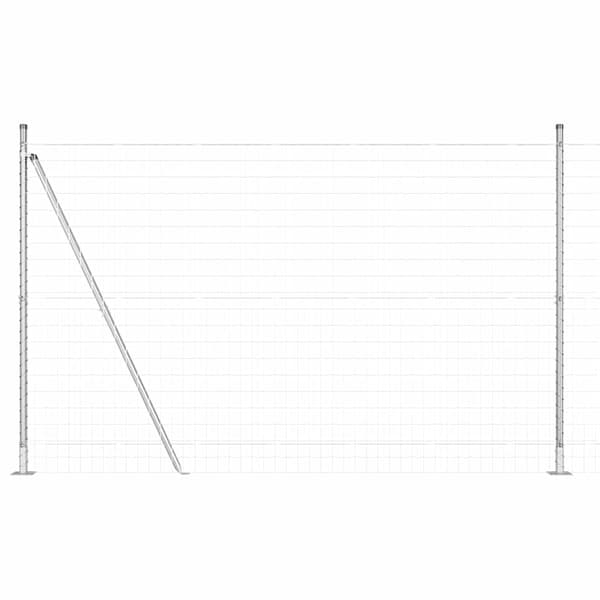 vidaXL Gjerde med stolpe sølv 1,6 x 10 m Stål