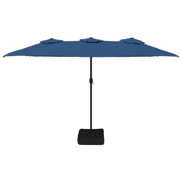vidaXL Parasoll dobbelt hode med LED asurblå 449x245 cm