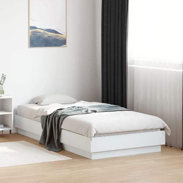 vidaXL Sängram vit 75x190 cm konstruerat trä