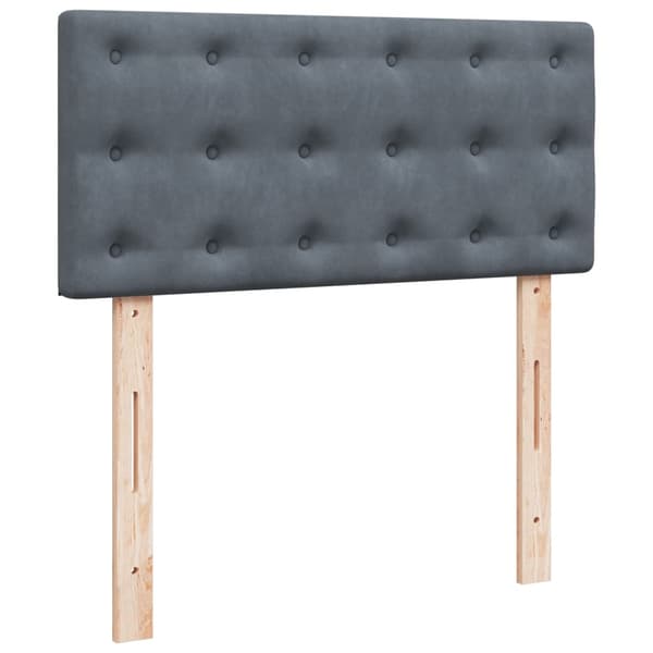 vidaXL Ramsäng med madrass mörkgrå 90x190 cm sammet