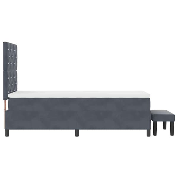 vidaXL Bäddfjäder med madrass Mörkgrå 90 x 190 cm Sammet