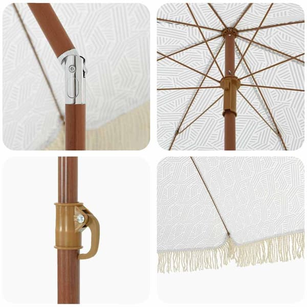 vidaXL Badparasol Grå och Vit 160 x 160 x 196 cm Polyester och Stål