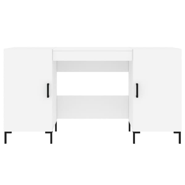 vidaXL Skrivebord hvit 140x50x75 cm konstruert tre