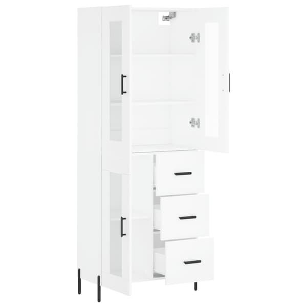 vidaXL Highboard hvit 69,5x34x180 cm konstruert tre