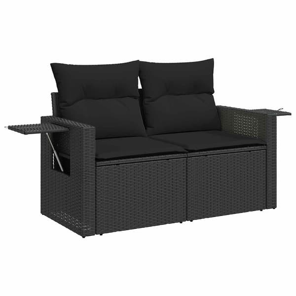 vidaXL Trädgårdsoffset 13 pcs Svart konstrotting