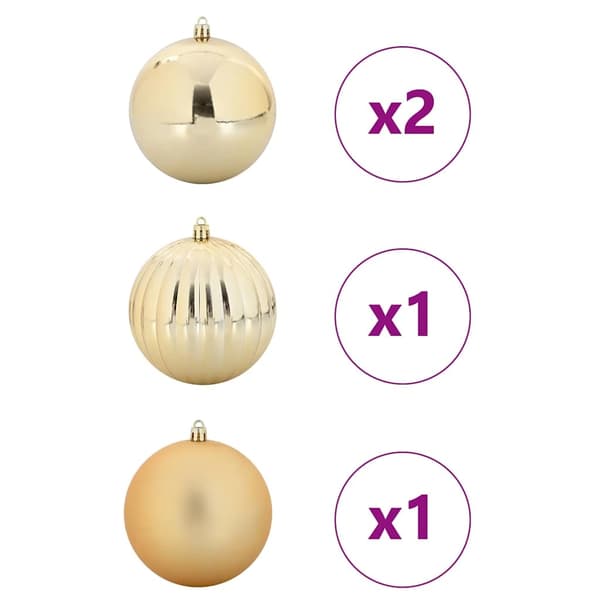 vidaXL Julekulen Set XXL 4 pcs Gull Plast