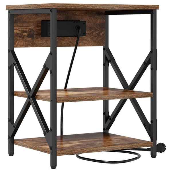 vidaXL Nattbordskap 2 pcs Røkt eik 41 x 31 x 51 cm Konstruert tre