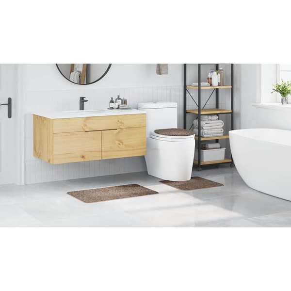 vidaXL Badmatta 3 pcs Brun 50 x 50 cm Polypropylen