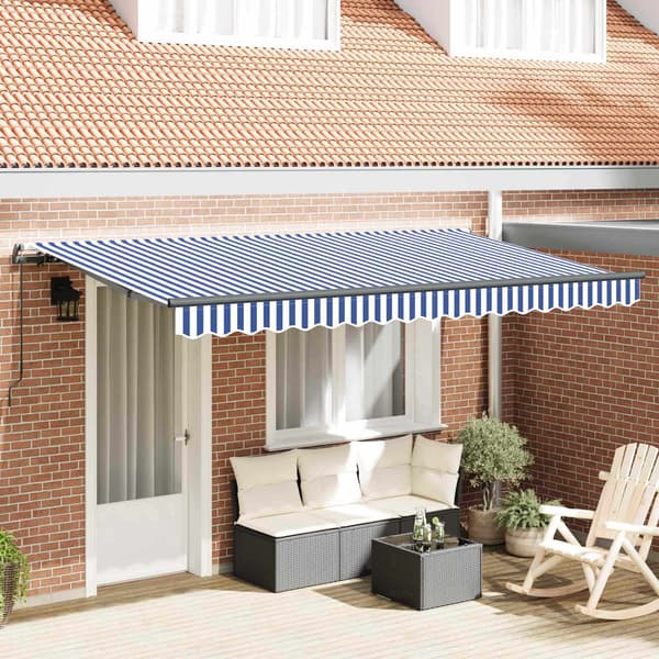 vidaXL Innvendbar Markise Blå 400 x 200 cm stoff