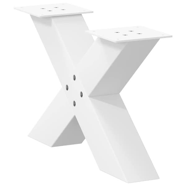 vidaXL Soffbordsben X-formade 2 st vit 50x(30-31) cm stål