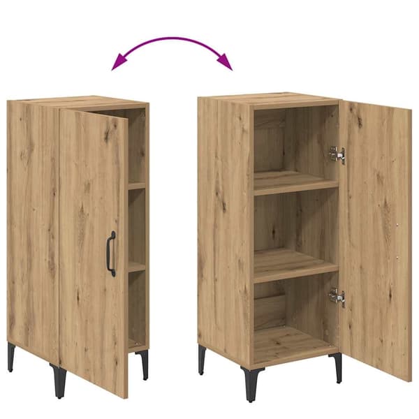 vidaXL Serviesskap Artisan Eik 34,5 x 34 x 90 cm Konstruert tre