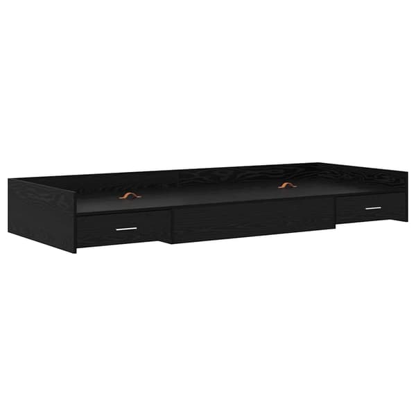 vidaXL Sengestamme med hodegjerde Svart Eik 80 x 200 cm Konstruert tre