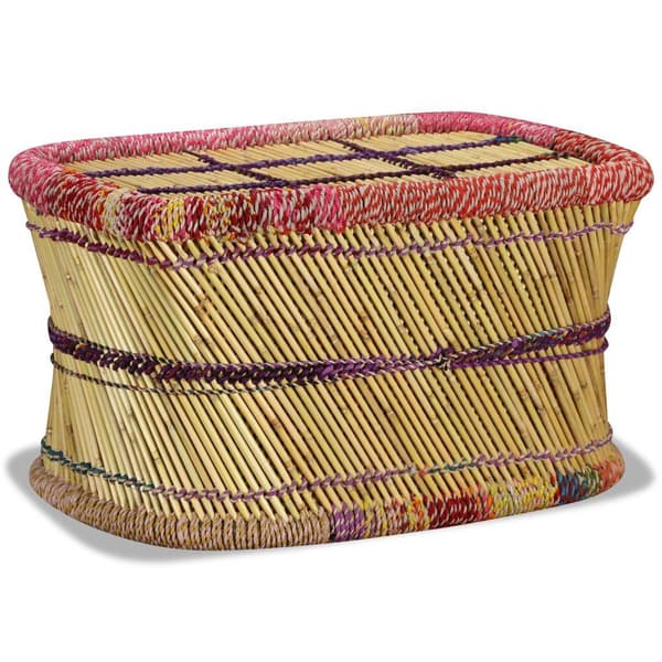 vidaXL Soffbord bambu med chindidetaljer flerfärgad