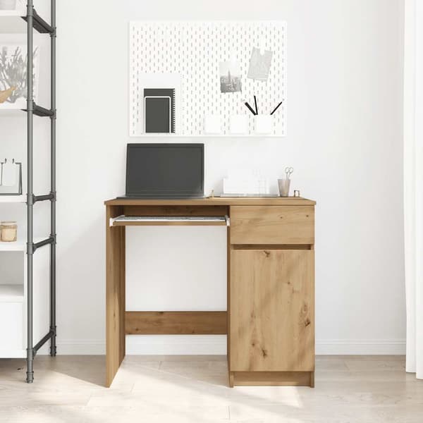 vidaXL Skrivebord artisan eik 84x40x75 cm konstruert tre