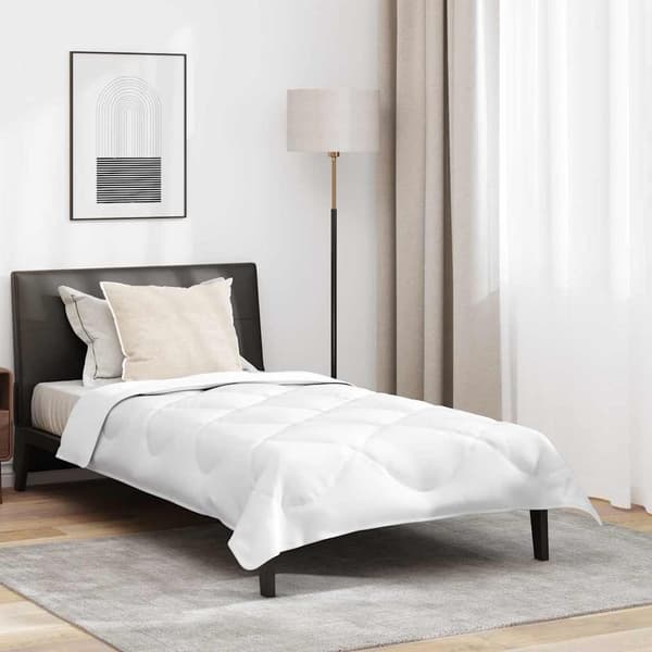 vidaXL Duntäcke med kudde med kudde 2 pcs Vit Mikrofiber